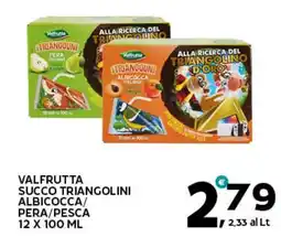 Extra Supermercati Valfrutta succo triangolini albicocca/pera/pesca offerta