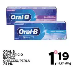 Extra Supermercati Oral B dentifricio bianco ghiaccio/perla offerta