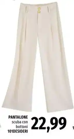 Famila Pantalone scuba con bottoni 101DESIDERI offerta