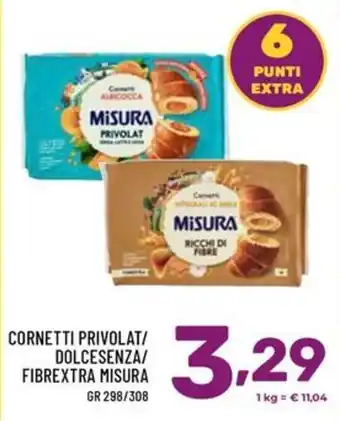 Cornetti Privolat Dolcesenza Fibrextra Misura