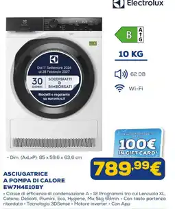 Euronics Asciugatrice a pompa di calore Electrolux offerta