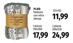 Famila Plaid fantasia con retro sherpa Lapponia offerta