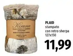 Famila Kiruna plaid stampato con retro sherpa offerta