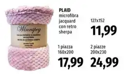 Famila Plaid microfibra jacquard con retro sherpa offerta