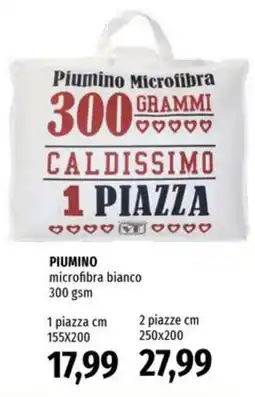 Famila Piumino microfibra bianco offerta
