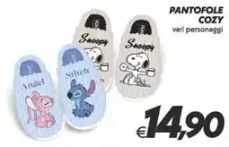 Iper Super Conveniente Pantofole Cozy vari personaggi offerta