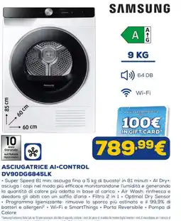 Euronics Asciugatrice Ai-Control Samsung offerta