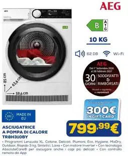 Euronics AEG Asciugatrice a pompa di calore TR8H310BY offerta