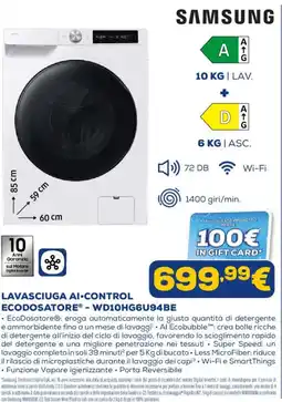 Euronics Lavasciuga AI-Control Ecodosatore offerta