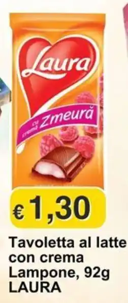 Tavoletta al latte con crema Lampone LAURA