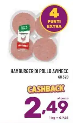 Il Centesimo Hamburger di pollo Avimecc offerta