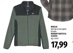 Famila Maglia full zip in micropile bicolor Norway Nautical School offerta
