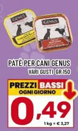 Il Centesimo Paté per cani Genus offerta