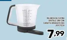 Il Centesimo Bilancia da cucina digitale 2in1 con caraffa graduata 5kg Joyetech offerta