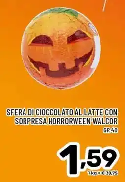 Il Centesimo Sfera di cioccolato al latte con sorpresa horrorween Walcor offerta