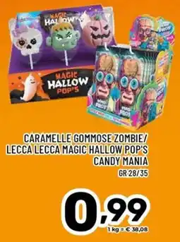 Il Centesimo Caramelle gommose zombie/lecca lecca magic hallow pop's candy mania offerta
