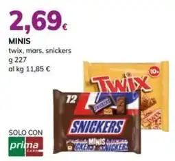 Basko Minis twix, mars, snickers offerta