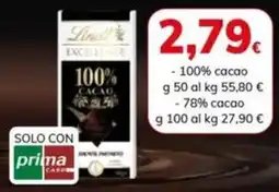 Basko Lindt Excellence 100% cacao offerta