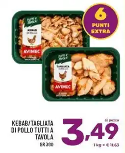 Il Centesimo Kebab/tagliata di pollo tutti a tavola Avimec offerta