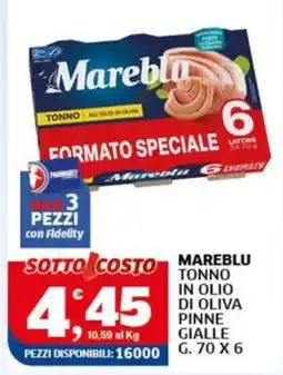 Ok Sigma Mareblu tonno in olio di oliva pinne gialle offerta