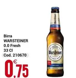Centro Cash Birra Warsteiner 0.0 Fresh offerta