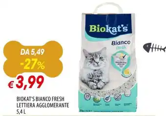 Biokat's Bianco Fresh Lettiera Agglomerante