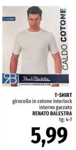 Famila T-shirt girocollo in cotone interlock interno garzato Renato Balestra offerta