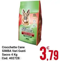 Centro Cash Crocchette Cane SIMBA Vari Gusti offerta