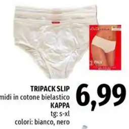 Famila Tripack slip midi in cotone bielastico Kappa offerta