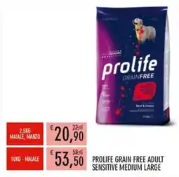 Moby Dick Prolife Grain Free Adult Sensitive Medium Large offerta