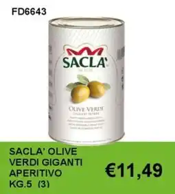 Italy Cash and Carry Sacla' olive verdi giganti aperitivo offerta