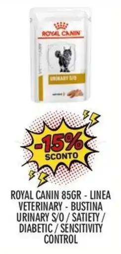 Moby Dick Royal Canin 85gr - Linea Veterinary - Bustina Urinary S/O / Satiety / Diabetic / Sensitivity Control offerta