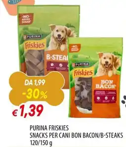Galassia Purina Friskies Snacks per cani Bon Bacon/B-Steaks offerta