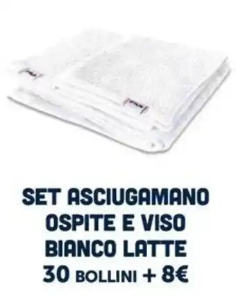 Set asciugamano ospite e viso bianco latte