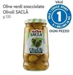 Famila Superstore Olive verdi snocciolate Olivoli SACLA offerta