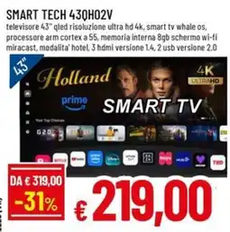 Galassia superstore Smart Tech 43QH02V offerta