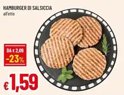 Galassia superstore Hamburger di salsiccia offerta