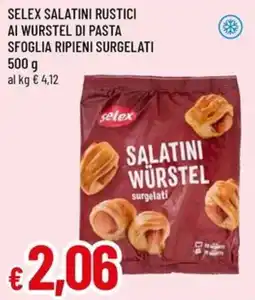 Galassia superstore Selex salatini rustici ai wurstel di pasta offerta