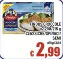Top Supermercati Findus Crocchette classiche/spinaci/semi offerta