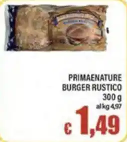 Top Supermercati PrimaNatura burger rustico offerta