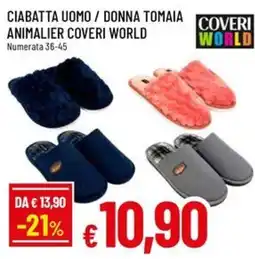 Galassia superstore Ciabatta uomo / donna tomaia animalier coveri world offerta