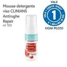 Famila Superstore Mousse detergente viso CLINIAN Antirughe Repair offerta