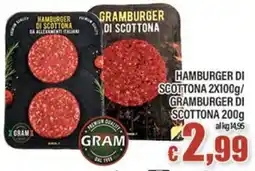 Top Supermercati Hamburger di Scottona Gram offerta