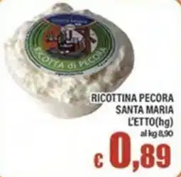 Top Supermercati Ricottina pecora santa maria offerta