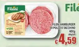 Top Supermercati Fileni hamburger con pollo e tacchino offerta