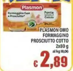 Top Supermercati Plasmon formaggino prosciutto cotto offerta