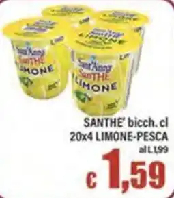 Top Supermercati Santhe bicchiere limone-pesca offerta