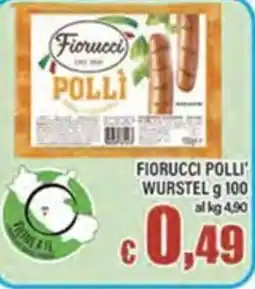 Top Supermercati Fiorucci Polli' wurstel offerta