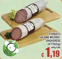 Top Supermercati Fiorucci Salame Milano/Ungherese offerta