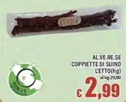 Top Supermercati Coppiette di suino AL.VE.RE.SE offerta